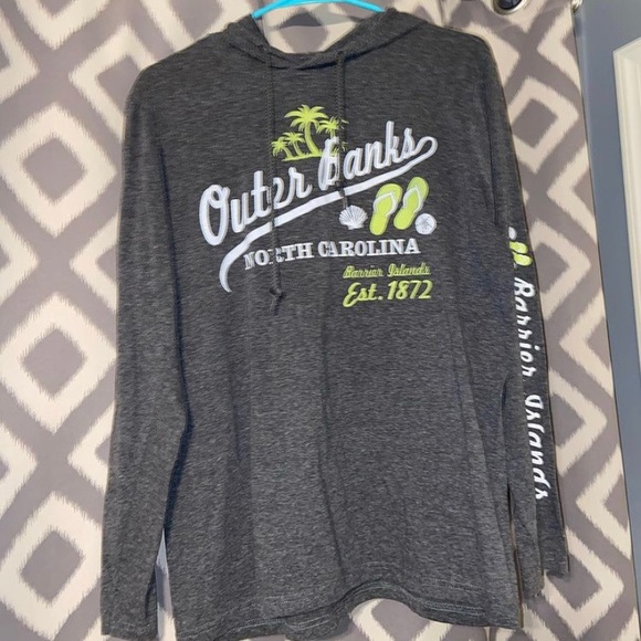 outer banks, draw string and hood — gray/lime - Picture 1 of 3